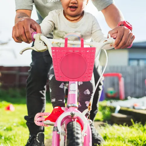 Vista 3 de Cesta de bicicleta para niños Manillar delantero de plástico Elevador de bicicleta para niños Accesorios de bicicleta (rosa) Tamaño S