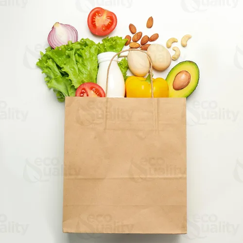 Vista 5 de EcoQuality - 18 x 7 x 19 pulgadas - 100 bolsas de papel kraft marrón extragrande con asas, compras, bolsas de regalo, fiesta, mercancía, bolsas
