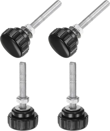Vista 21 de Uxcell 4 juegos de perillas estriadas con tornillos de pulgar y tuercas, rosca macho métrica M6 x 35 mm, cabeza de plástico de 25 mm, perillas