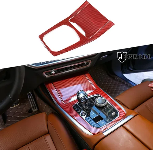 YIWANG Cubierta de panel de decoración de palanca de cambios para consola central de automóvil ABS para BMW X5 G05 X7 G07 2019 2020 (fibra de