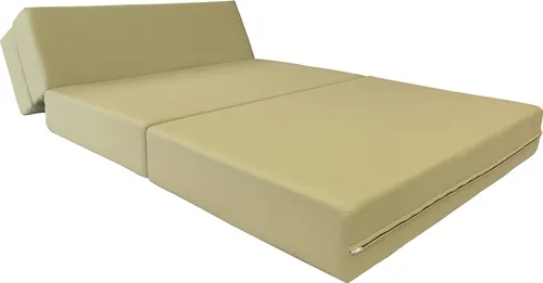 Vista 3 de D&D Futon Furniture Colchón plegable de espuma, sofá cama, cama de invitados (tamaño matrimonial, bronceado)
