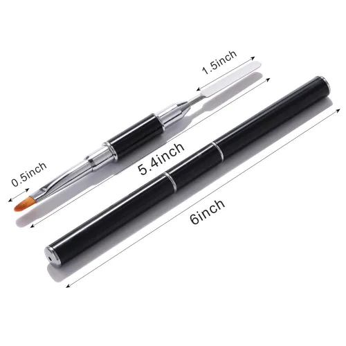 Vista 3 de Cepillo y recogedor de gel de uñas de polietileno, herramienta de cepillo de uñas de gel de acero inoxidable de doble extremo para cepillos