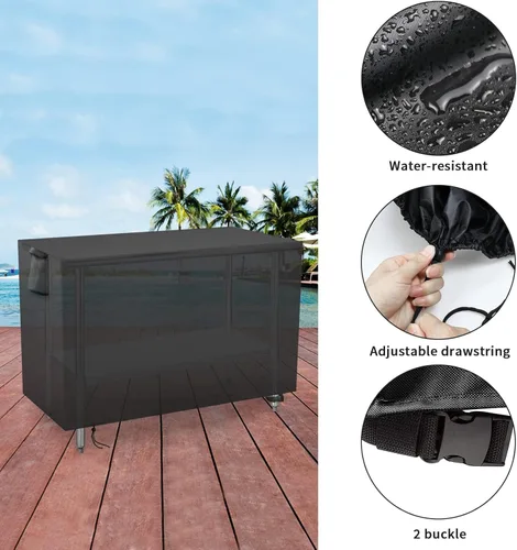 Vista 2 de Cubierta de mesa de preparación al aire libre de 24 pulgadas, impermeable, de acero inoxidable, cubierta de mesa de barbacoa de metal, protección