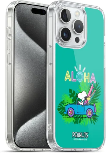 Vista 62 de Head Case Designs Funda de gel suave con licencia oficial de Peanuts Tropical Surf Snoopy Aloha Disco compatible con Apple iPhone 13 Mini