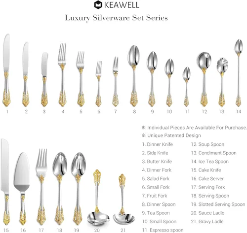 Vista 5 de KEAWELL Cucharón para salsa de lujo, acero inoxidable 18/10, acento dorado, cuchara pequeña para salsa para el hogar. Sólido y resistente, apto