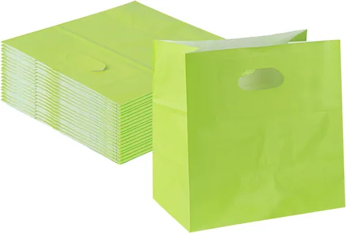 Vista 15 de Bag Tek Rectangle Paper Take Out Bag - with Handles - 11" x 7" x 11" - 100 count box