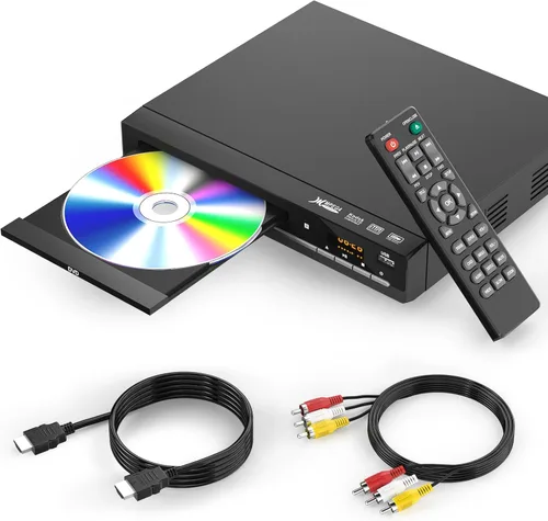 Reproductores de DVD para TV con HDMI, reproduce todas las regiones y formatos, reproductor de CD para el hogar, compatible con cables de