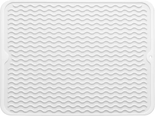 Vista 132 de MicoYang Alfombrilla de silicona para secado de platos para múltiples usos, fácil de limpiar, ecológica, resistente al calor, alfombrilla