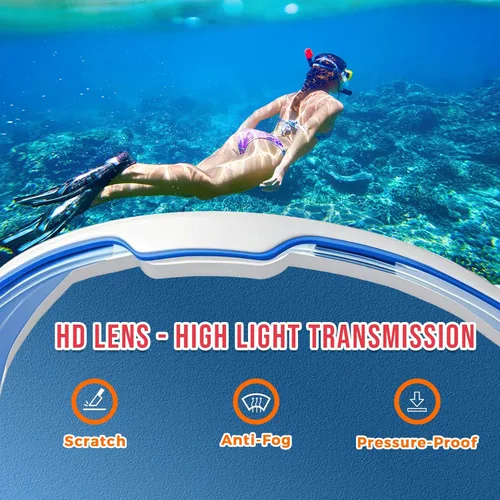 Vista 3 de Gafas de natación con tapones para los oídos, gafas de natación sin fugas de protección completa