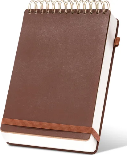 Vista 10 de Yoment Cuadernos Pequeños 3x5 Libreta de Bolsillo de Cuero 150 Páginas Mini Cuaderno Espiral Superior, Papel Grueso 100 GSM, Blocs de Notas