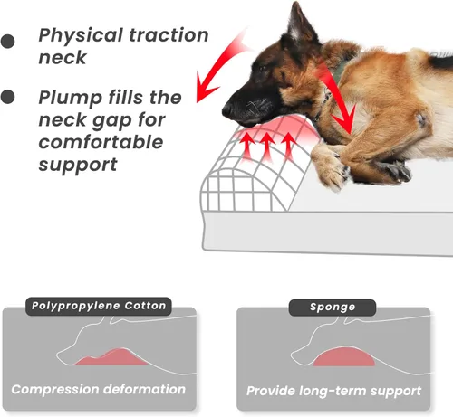 Vista 7 de Laifug Cama ortopédica de espuma viscoelástica para perros con forro duradero a prueba de agua y funda extraíble lavable (grande