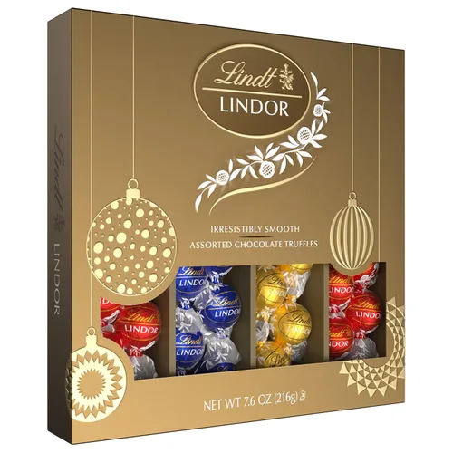 Vista 53 de Lindt Lindor - Trufas de chocolate extra oscuro 60 %, caramelo de chocolate negro con centro de trufa suave y derretida, ideal para regalar, 5.1