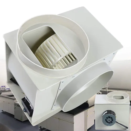 Vista 5 de Extractor centrífugo PP250 Ventilador de soplador de 7,545.9 ft 3 / H, ventilador de escape centrífugo de laboratorio Ventilador de bajo ruido