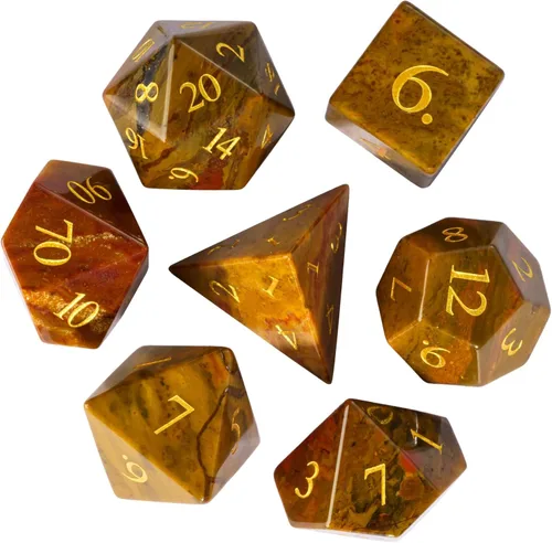 Vista 36 de UDIXI Juego de dados de vidrio prisma, 7 dados de vidrio arcoíris esmerilado para juegos de mesa RPG (prisma arenado)