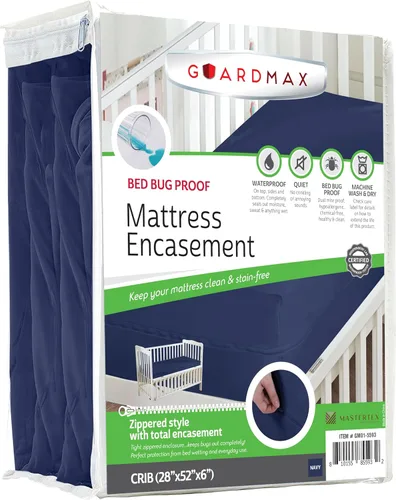 Vista 19 de Guardmax Funda de colchón de punto con cremallera y bolsillos profundos, impermeable y a prueba de chinches, ropa de cama cómoda, suave y silenciosa