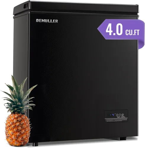 Vista 9 de DEMULLER Congelador de pecho profundo, mini congelador con pantalla de visualización electrónica, congelador de puerta superior independiente