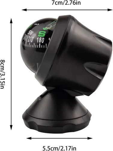 Vista 3 de Negro ajustable bola visión nocturna brújula barco Dash Mount, coche ajustable para coche, barco marino