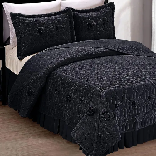 Vista 27 de Home Soft Things Falda de cama clásica de microfibra con volantes, diseño elegante de microfibra sólida envolvente con caída de 14 pulgadas, ropa