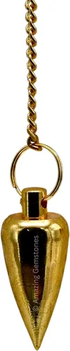 Vista 45 de Péndulos de metal curativos de Amazing Gemstone para adivinación, cúpula dorada de acero de cobre de alta energía, péndulo de bronce, péndulos