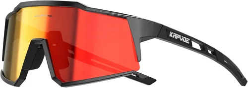 KAPVOE Gafas polarizadas con 1 lente o 4 lentes de protección UV para mujeres y hombres, gafas de sol para ciclismo, marco TR90, para deportes en