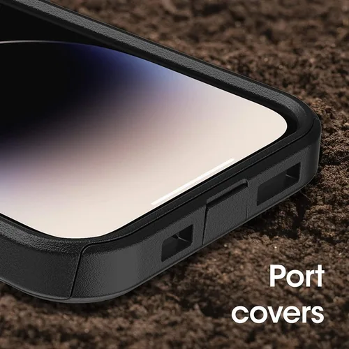 Vista 4 de OtterBox Commuter Series - Funda para iPhone 14 Pro (solamente), embalaje no minorista, color negro