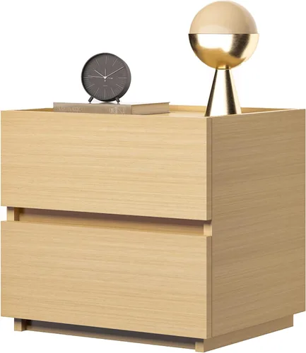 Vista 31 de furtble Cómoda apilable de 2 cajones, cómoda pequeña para armario, mesita de noche moderna para dormitorio, mesa auxiliar con cajón