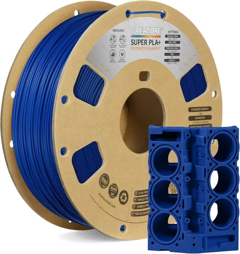 Vista 17 de OVERTURE Filamento Super PLA+ de 0.069 pulgadas, dureza mejorada PLA Plus, filamento de impresora 3D de dureza profesional de 2.2 libras, alta