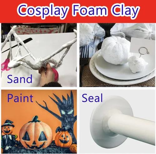 Vista 7 de Arcilla de espuma para cosplay de 17.64 oz, espuma ligera para esculpir, arcilla seca al aire para cosplay y disfraces, arcilla de espuma moldeable