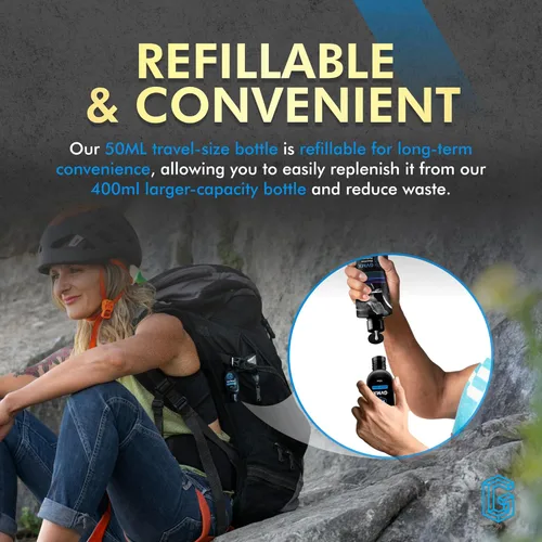 Vista 5 de 50ML/100ML/400ML Superior Grip Premium Liquid Chalk. Long Lasting Mess-Free Gym Chalk for Weightlifting, Gymnastics, Climbing. Fast Drying