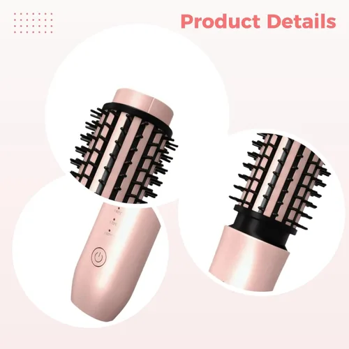 Vista 4 de 2 in 1 Cordless Hair Straightener and Curler, Portable Wireless Hair Brush with Adjustable Temperature and Ceramic Coating