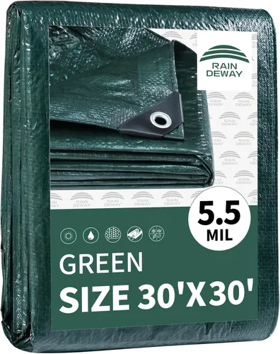 Vista 18 de RAINDEWAY Tarps - Lona impermeable de color azul de 4 x 16 pies de grosor, resistente a desgarros, multiusos, para techo, campamento, automóvil