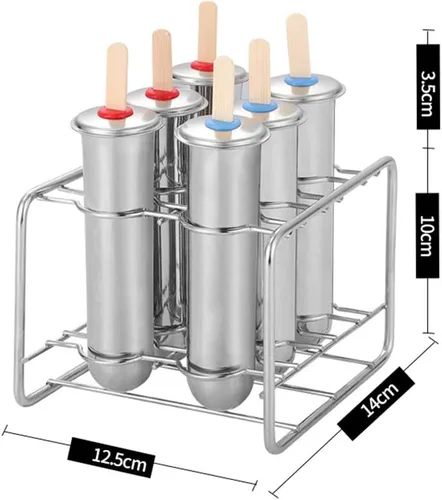 Vista 2 de Joyeee Molde de paletas de acero inoxidable, molde para paletas de hielo, molde para hacer helados, pastelillos, molde para hacer paletas