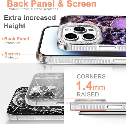 Vista 441 de I-MGAE-IN-AR - Funda diseñada para iPhone 12 y 12 Pro, diseño de mariposa plateada brillante, funda protectora de poliuretano termoplástico, suave