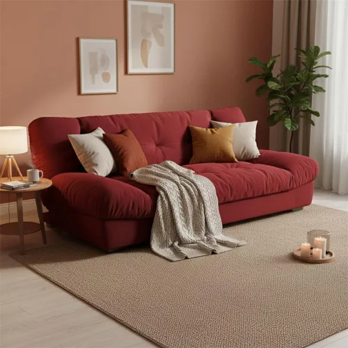 Vista 18 de Sofá futón cama extraíble, resistente a desgarros, sofá futón convertible estilo moderno y simple con respaldo acolchado para sala de estar Azul