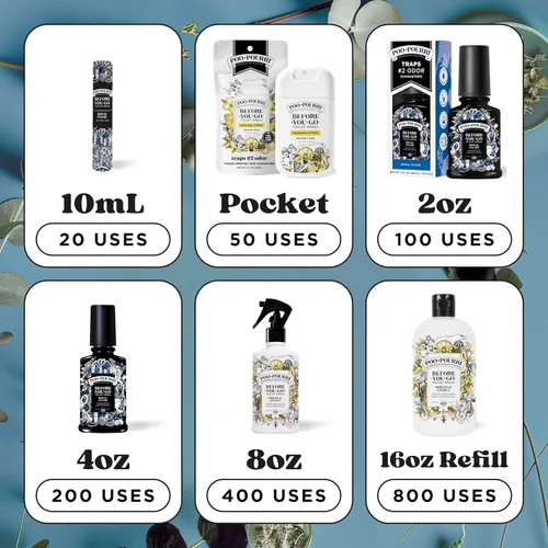 Vista 10 de Poo-Pourri Before-You-Go - Aerosol para inodoro, color Royal Flush, tamaño de viaje, 0.3 onzas líquidas, eucalipto y menta verde