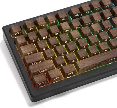 Vista 10 de dagaladoo Teclas negras topográficas Teclas PBT de doble inyección Teclas de teclado con brillo Teclas laterales impresas Teclas de perfil Cherry