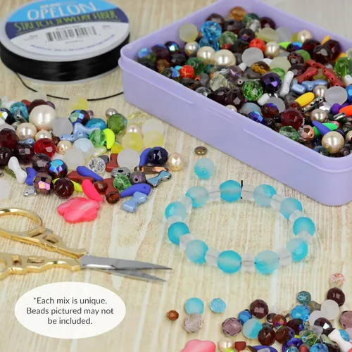 Vista 6 de The Beadsmith Caja de cuentas – Surtido de cuentas de vidrio en diferentes formas, colores y tamaños, 2 libras