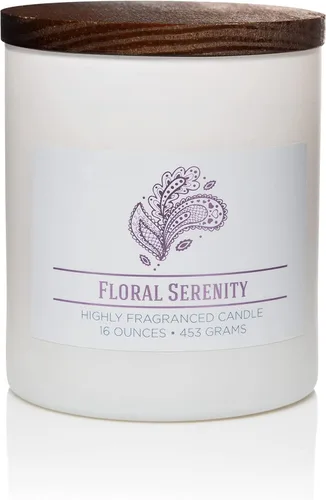 Vista 20 de Carolina Encantadora vela perfumada de lavanda, vela relajante de aromaterapia de bienestar de 16 onzas, 2 mechas de cera de mezcla de soja, velas