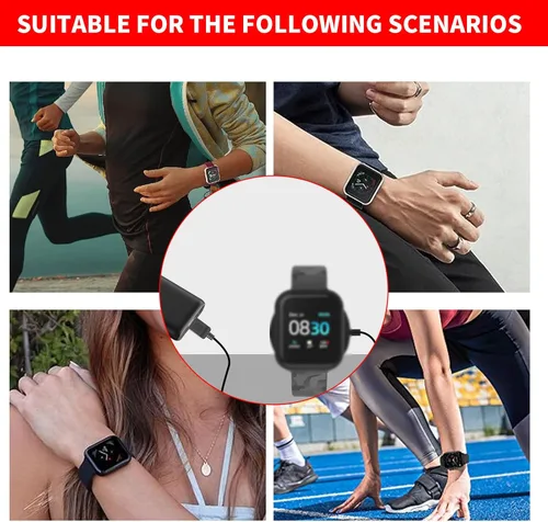 Vista 5 de Cable de carga USB para iTouch Wearables Air 3/4 / SE, Sport 3, Explorer 3 Smartwatch, base de carga de repuesto compatible con iTouch Smartwatch