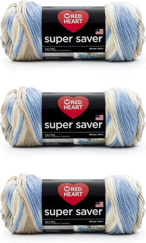 Vista 24 de Red Heart Hilo Super Saver, paquete de 3, tonos verdes, 3