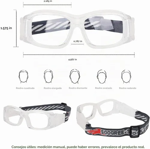 Vista 3 de SooGree Gafas deportivas de baloncesto, gafas protectoras para hombres, gafas de seguridad Negro