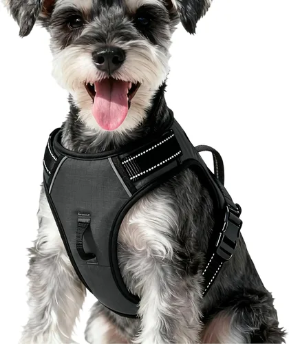 Vista 28 de Arnés para perro sin tirones, chaleco reflectante ajustable y acolchado para mascotas con asa de fácil control, fácil de llevar con nudo elegante