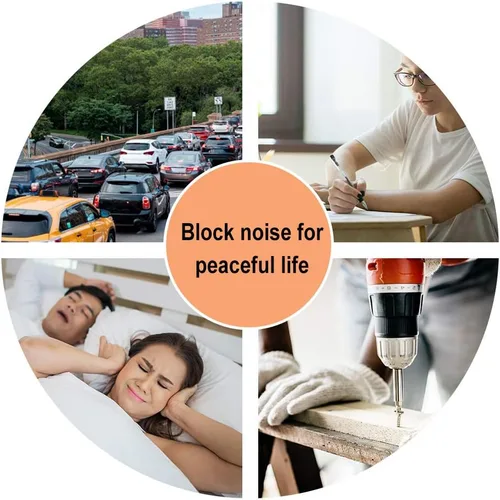 Vista 8 de 20 pares de tapones de espuma para los oídos con cable, protección suave y cómoda para los oídos, desechables envueltos individualmente