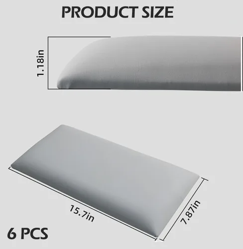 Vista 27 de Paneles tapizados para cabecero, 12 paneles de 7.8 x 15.7 pulgadas, paneles acolchados de pared para niños, cabecero de cama 3D anticolisión montado