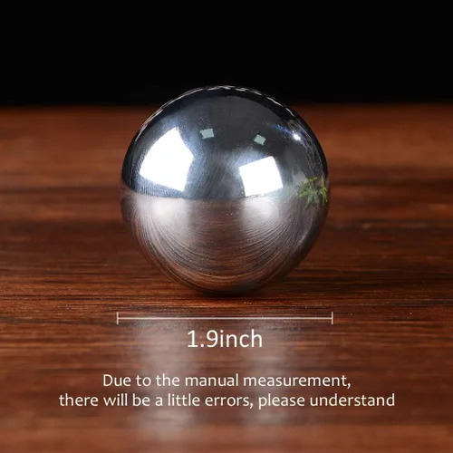 Vista 2 de BRABUD 1.9 pulgadas, un par de bolas de salud de Baoding, bolas de estrés chinas para aliviar el estrés con campanadas (plateado)