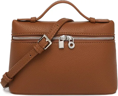 Vista 16 de Afashor Bolsos con asa superior de moda para mujer, bolso de hombro de cuero suave