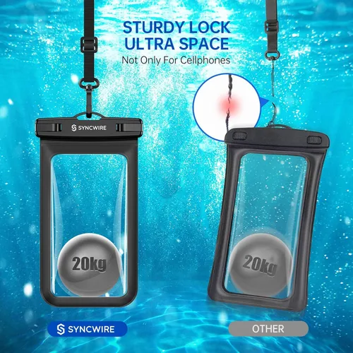 Vista 7 de Syncwire Funda impermeable para teléfono paquete de 2 Funda universal IPX8 impermeable para teléfono con cordón compatible con iPhone 131211 Pro XS