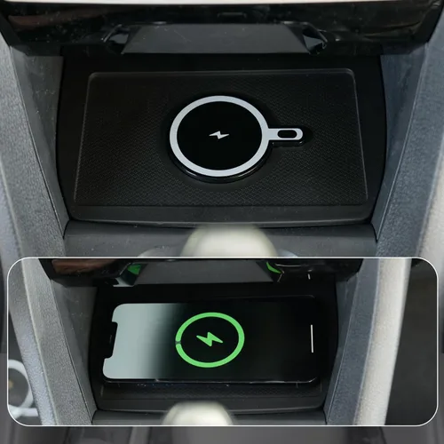 Vista 5 de Xipoo Almohadilla de carga inalámbrica compatible con Honda Civic 2016-2021, cargador inalámbrico magnético para automóvil, bandeja de carga rápida