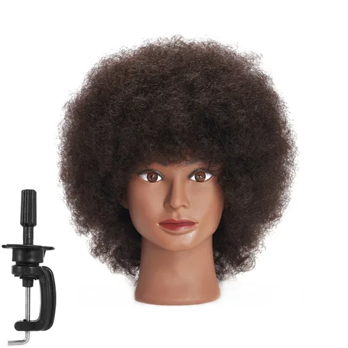 Vista 11 de Traininghead - Cabeza de maniquí de cabello 100% real, cabeza de entrenamiento, cabeza de muñeca de cosmetología, cabeza de maniquí de práctica