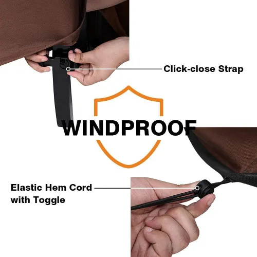 Vista 6 de Vailge Funda de sofá de 2 plazas para banco de patio, 100 % impermeable para exteriores, fundas para muebles de patio con ventilación de aire